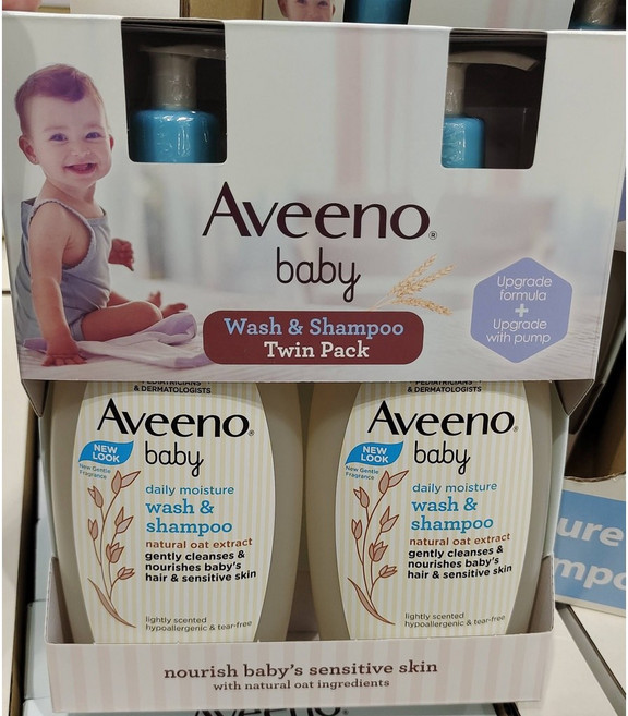 Aveeno 嬰兒天然燕麥沐浴洗髮露, 1個, 一組2罐價-特價