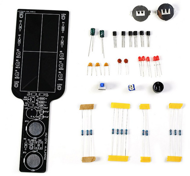 일일 DIY 금속 탐지기 전자 키트 간단한 부품 세트 회로 기판 납땜 연습 만들기, 1개