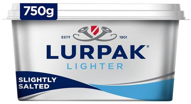 Lurpak 루어팍 라이터 스프레더블 블렌드 오브 버터 앤 레이프시드 오일, 6개, 750g
