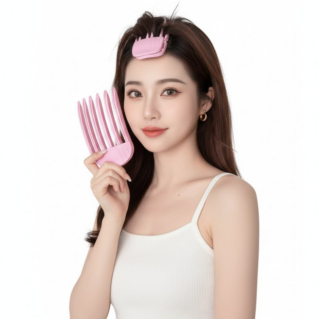 볼륨핀 뿌리볼륨 가르마볼륨 2종, 2세트, 핑크