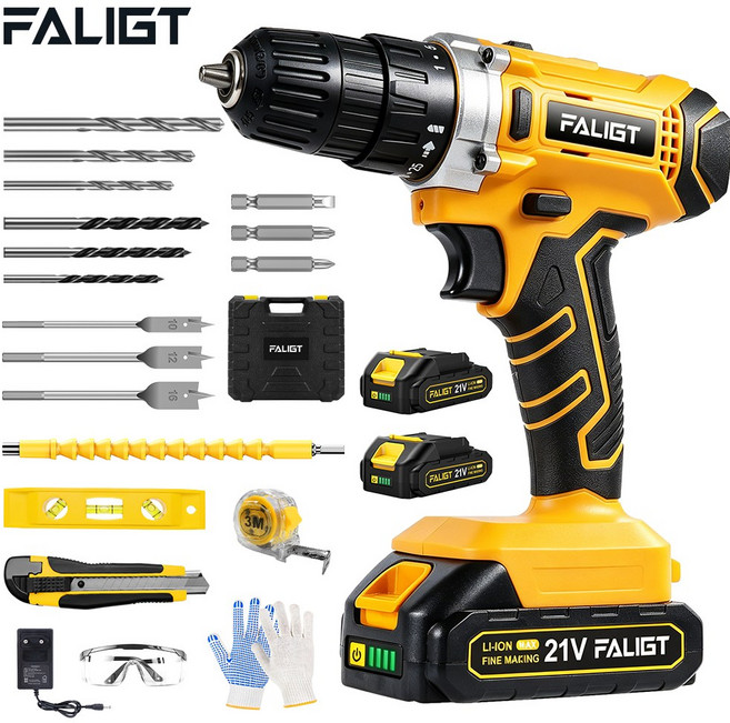 10위 - FALIGT 21V 고출력 무선 충전 해머 전동 드릴 드라이버 고급형 공구세트 2.0Ah 리튬이온배터리