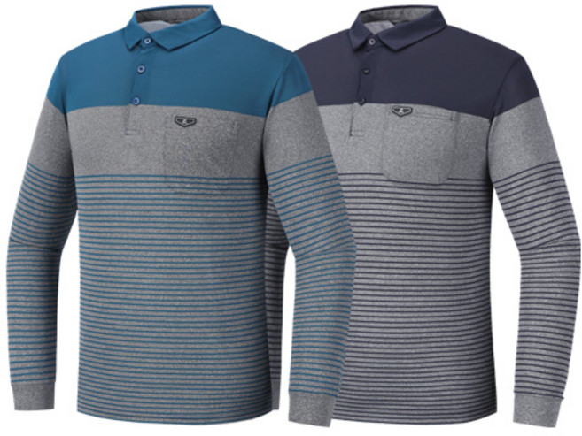[1+1] 남성 퍼스트핏 스트라이프 카라티 SWT1010 골프웨어 골프 티셔츠 출근복 비즈니스 외출복 작업복 통기성 봄 가을 간절기 춘추