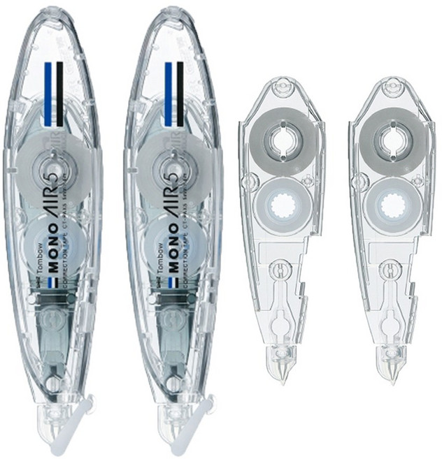 [원드림]톰보 모노에어 펜타입 수정테이프 투명 PAX5 5mmx6m 스탠다드 리필 PAR5 5mmx6m 4종세트