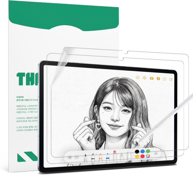 더세이프 갤럭시탭 S10FE 플러스 13.1 항균 종이질감 블루라이트 차단 보호필름 2P, 2개, 종이질감 블루라이트차단