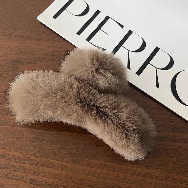 쥬띠크 에코 래빗 퍼 대왕 올림머리 큰 집게핀 머리핀 헤어핀