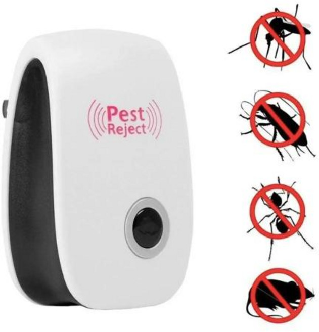 모기 퇴치기 124Pcs 초음파 전자 구충제 마우스 바퀴벌레 거미 쥐 가정용 살충제, 미국, White-A-1pcs