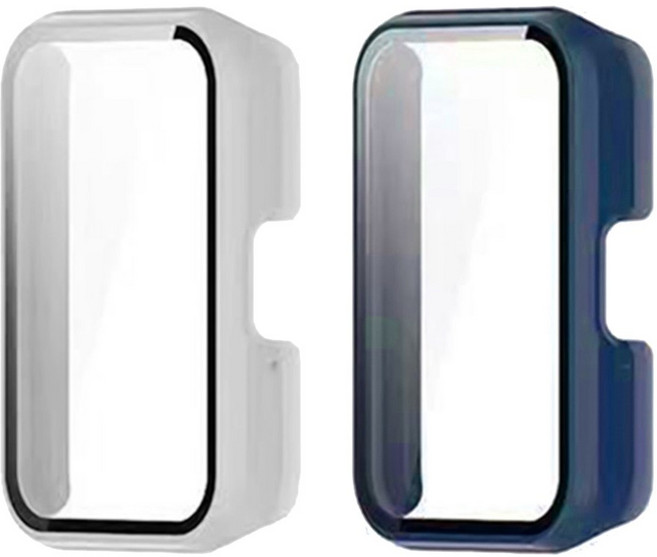 엔터콘 갤럭시핏3 케이스 강화유리 풀커버, 10. 화이트 + 블루