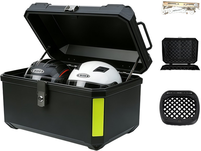 홈해락 오토바이 50L 배달통 탑박스 스쿠터 트렁크 오토바이 탑박스, 노란색