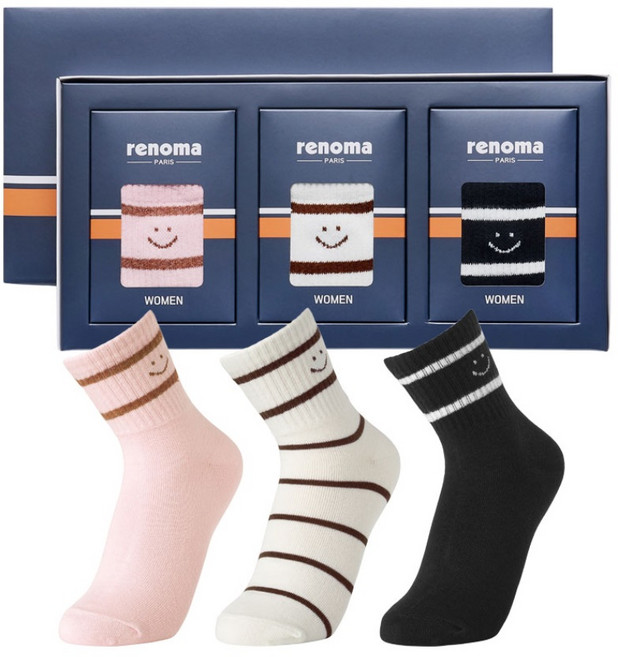 레노마 캐주얼 양말선물세트 답례품 선물용 남성 여성3족 스포츠양말세트, 선택2) 캐주얼 여성3족, 1개
