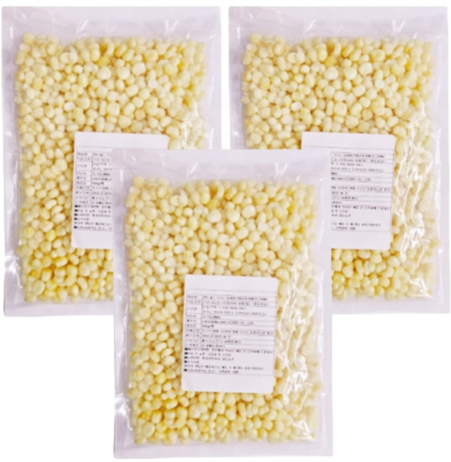 냉동 찰옥수수 옥수수알 삶은 옥수수 알갱이, 3개, 500g