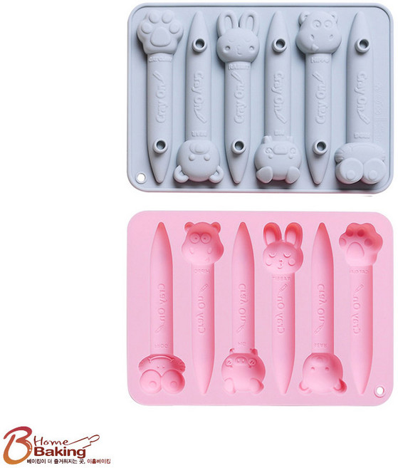 실리콘몰드 캐릭터연필모양바통틀6구 랜덤1개, 단품, 1개