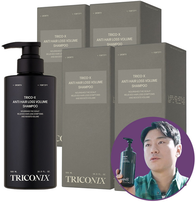 트리코닉스 트리코엑스 탈모완화 볼륨 샴푸, 4개, 500ml
