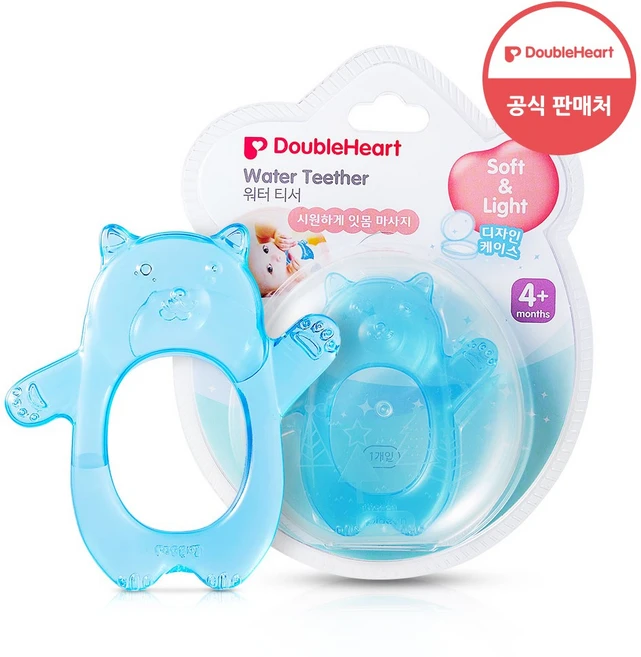 더블하트 치발기 워터티서 곰 (4개월~), 1개 - 쿠팡