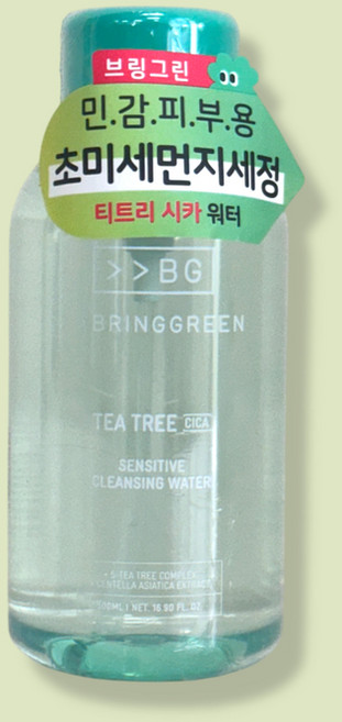 브링그린 티트리 시카 센시티브 클렌징 워터 500ml 초미세먼지 세정, 1ml, 1개