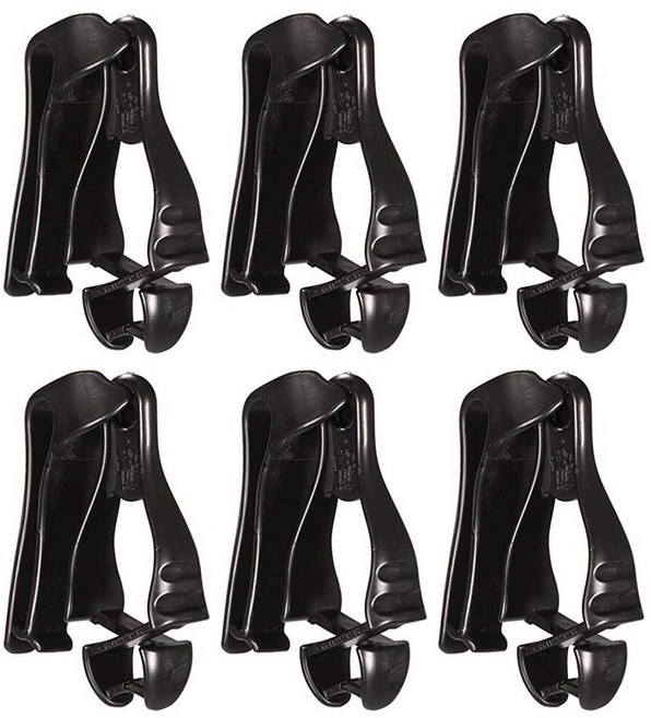 Ergodyne Squids 3405 벨트 클립형 장갑 클립 홀더 라임_180407, Black - 6-pack_180407
