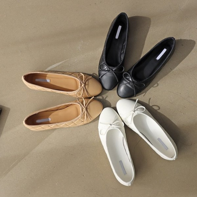 바닐라슈 리네즈 퀼팅 리본 플랫슈즈 1.5cm