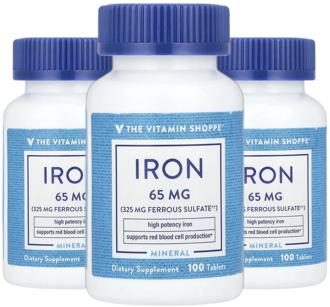 더비타민샵 철분 Iron 아이언 65mg 100정 2+1, 3개 - 쿠팡