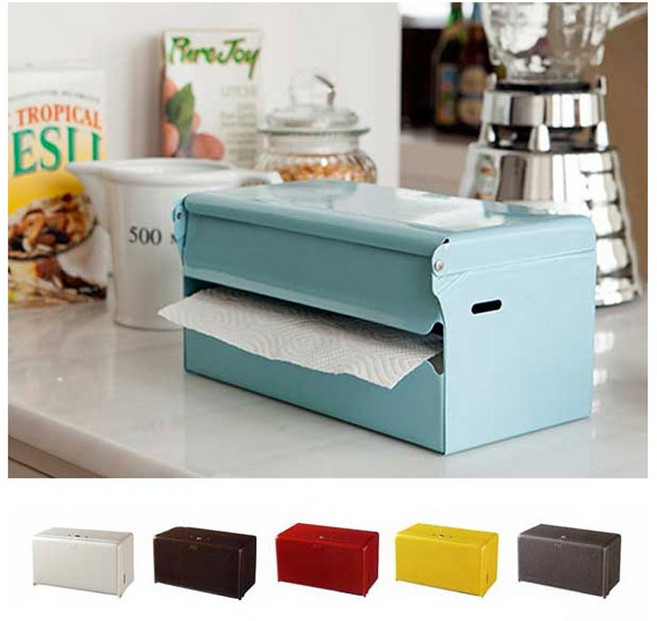 덜튼 티슈케이스 철제 각티슈 케이스 빈티지 키친타올 디스펜서, 1개, 아이보리