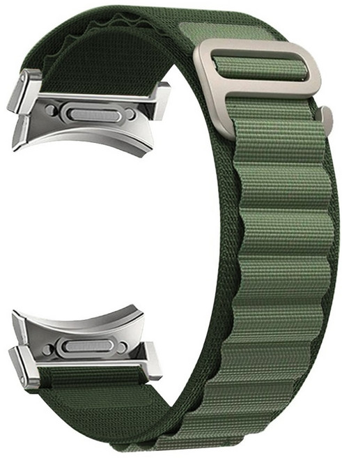 더조은셀러 갤럭시워치 호환 알파인 원터치 버튼 날개형 스트랩 시계줄 루프 밴드, 그린, 1개