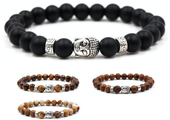 부처님 얼굴 붓다 염주 팔찌 액막이 오닉스 불교 절 팔찌 단주 합장주