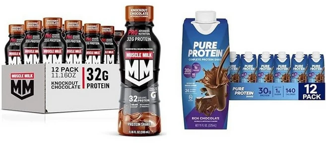 Muscle Milk 머슬밀크 프로 뉴트리션 프로틴쉐이크 녹아웃초콜릿 330ml 12개+퓨어 프로틴 초콜릿 30g, 12개 - 쿠팡