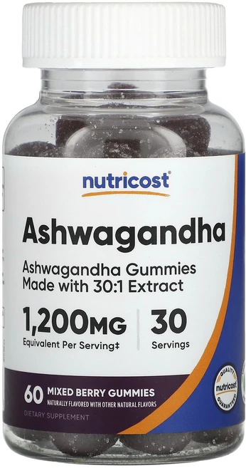 몸관리하세요 겨울입니다 Nutricost 아슈와간다 구미젤리 믹스 베리 구미젤리 60개(구미젤리 1개당 600mg) 특별관리진행, Nutricost아슈와간다구미젤리믹스베리구미젤리60개구 - 쿠팡