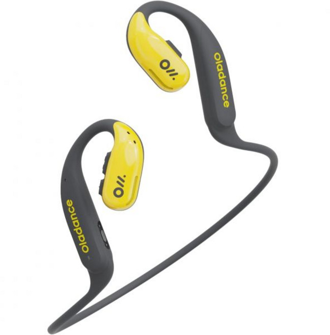 Oladance OWS 스포츠 오픈 이어 헤드폰 15시간 개방 웨어러블 스테레오 블루투스 이어폰 IPX8 러닝 사이클 운동 체육관 방수 무선 5.1 호환 아이폰 및 안드로이드, Yellow