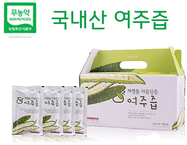 무농약 여주즙 국내산 여주진액 여주 엑기스 진한 여주농축액 비터멜론 효능 추천 먹는법, 30개, 70ml