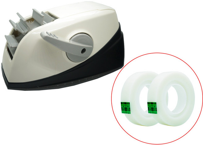 스카치 쓰리엠 원터치 테이프 디스펜서 + 매직 리필 12mm 2롤, 블랙, 1세트