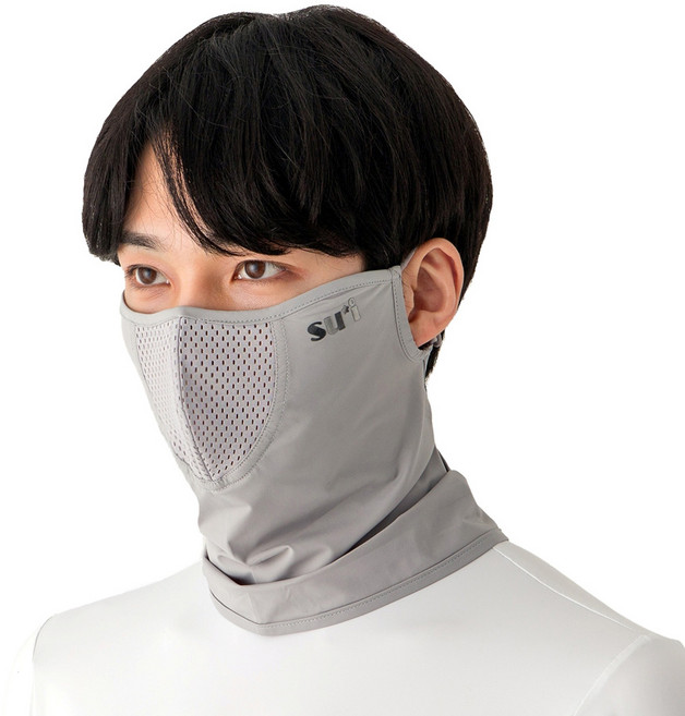 [수이골프 R형] UV 자외선 차단 얼굴 햇빛가리개 골프 등산 조깅 바이크 스포츠 마스크, R-9 그레이