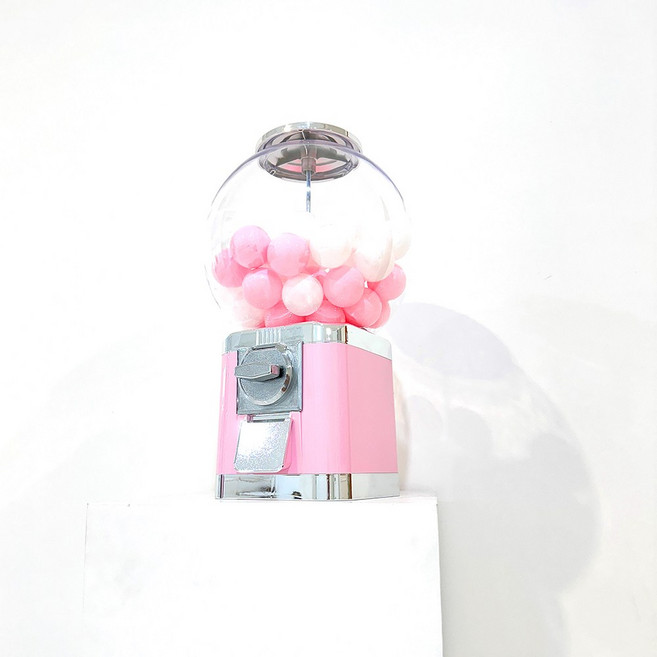 옥탑방어른이 50mm 캡슐뽑기 문방구 뽑기기계 캡슐커피 보관, 1.뽑기 기계, 3.pink원형