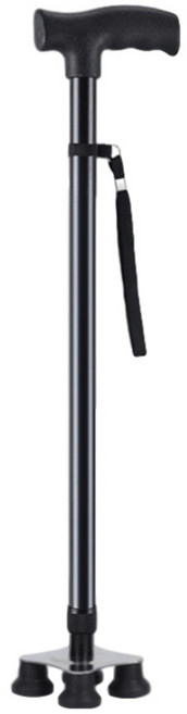 셀나비 어르신 노인 네발 조명 고급지팡이, 1개