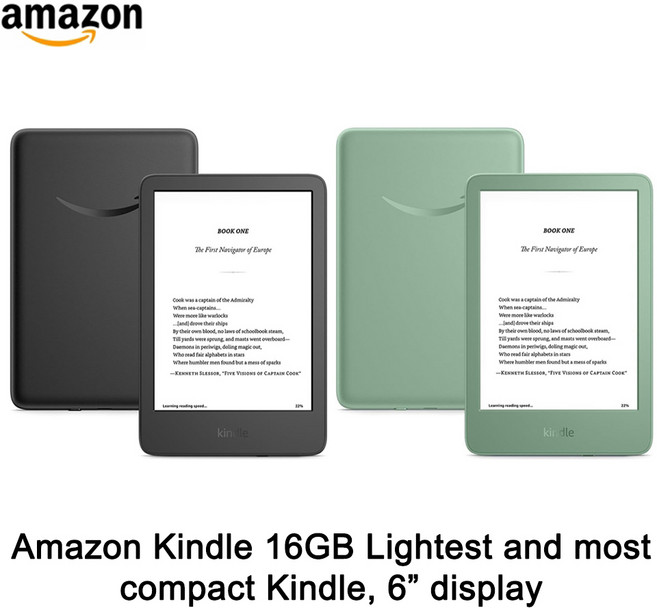 아마존 킨들 11세대 16GB 2024년형 전자책 리더기, Matcha