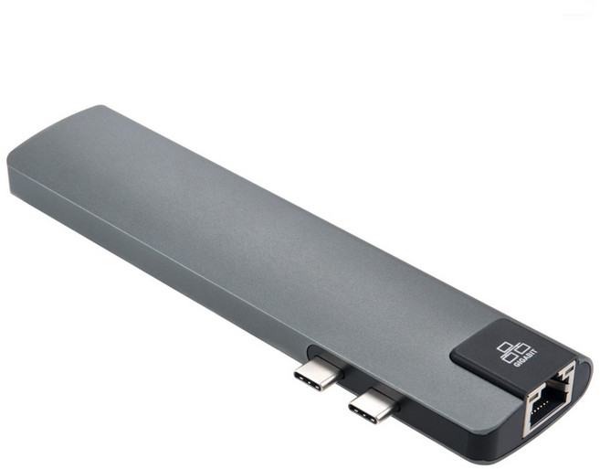 썬더볼트3 맥북프로 맥북에어 M1 연결 도킹허브 HDMI 모니터 복제 미러링 마이크로SD 메모리 PD충전 듀얼USB C포트 멀티허브, 1개