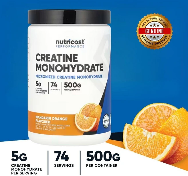 Nutricost(뉴트리코스트) Vegan 크레아틴 일수화물 만다린 오렌지 500g, 1개 - 쿠팡