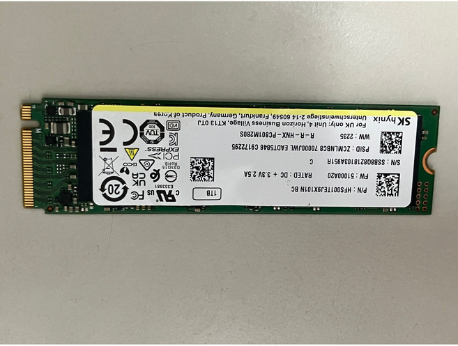 SK Hynix PC801 NVMe 1TB PCIe Gen4 固態硬碟 HFS001TE9X101N