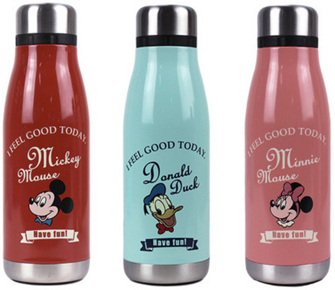 스타일리시 스테인레스 물통 400ml, 미키마우스