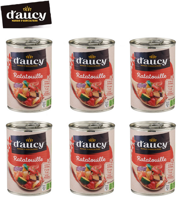 도씨 라따뚜이 6캔 프랑스 전통음식 캠핑음식 밀키트 저칼로리 다이어트 비상식량 전투식량 MRE 통조림, 375g, 6