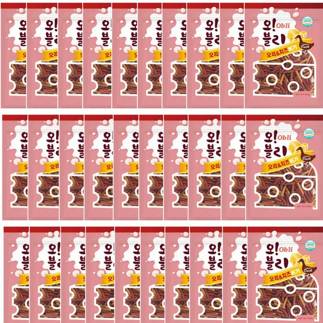 파밀 오블리 양고기 & 치즈버거 강아지 간식, 오리 치즈버거 5개입 (2024.09.13), 100g, 30개