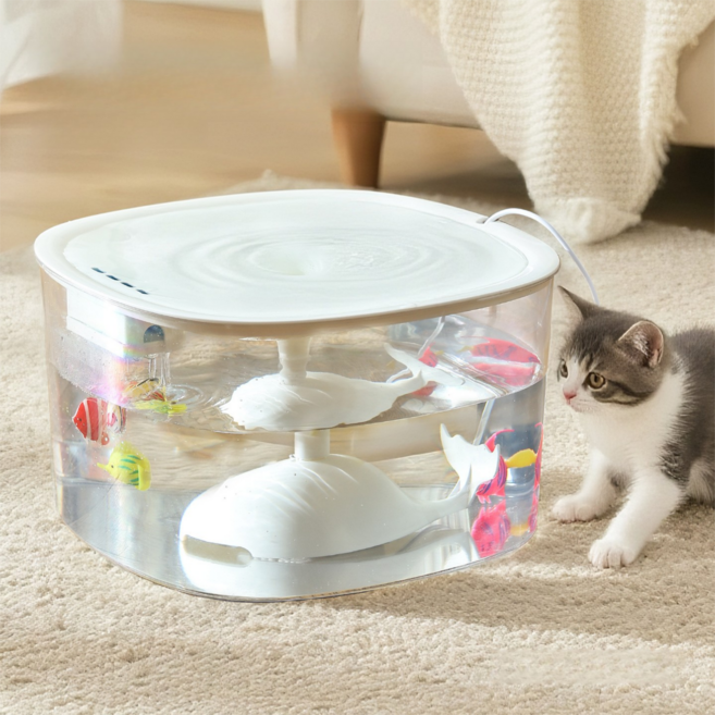 제너텍 강아지 고양이 자동정수기 10L 다중 정화 반려동물 애견정수기, 1개, 화이트, 정수기