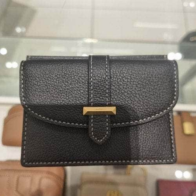 [국내백화점] 헤지스 블랙 스티치 포인트 가죽 카드지갑 명함지갑 데일리 휴대용 명품 추천