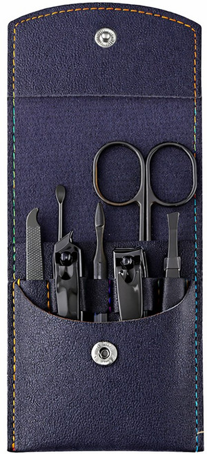 파우치형 블랙 손톱깍이 7종 세트, 1세트, 네이비