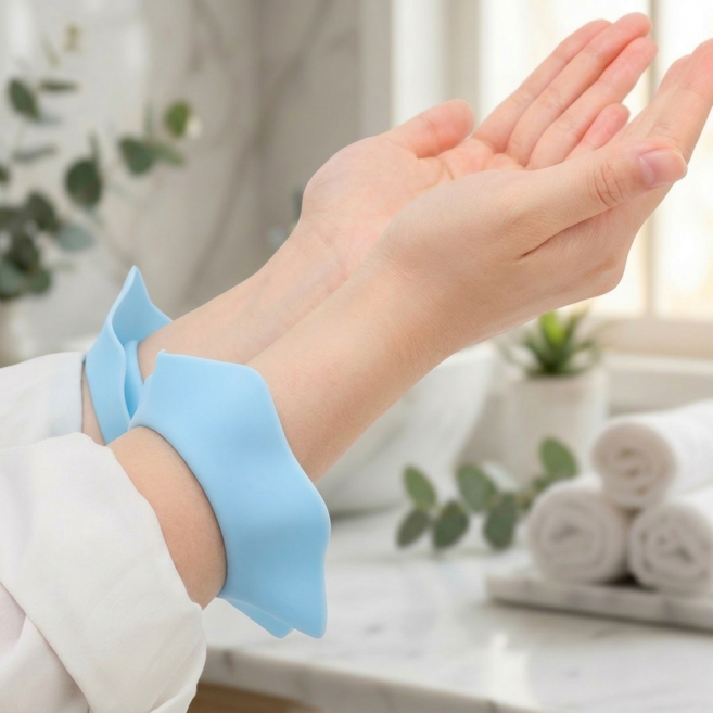 SABUDU 실리콘 세안 손목밴드, 블루L, 1개