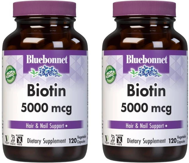 Bluebonnet Nutrition 비오틴 5000 mcg 120캡슐 2팩 - 쿠팡
