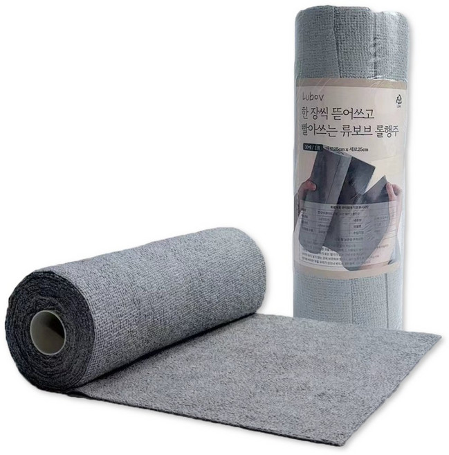 류보브 두툼하고 빨아쓰는 일회용 행주, 1개, 30개입