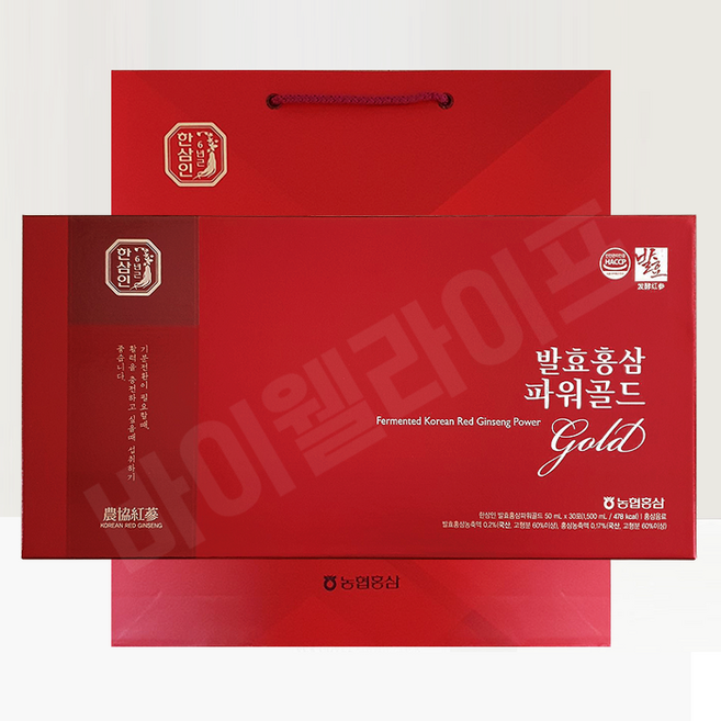 한삼인 발효홍삼파워골드 50ml x 30포(쇼핑백포함), 30개