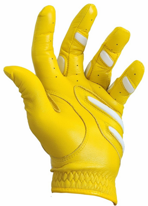 몽키그립 파워패드 풀칼라 양피 남성여성 왼손 골프장갑, 1개, 옐로우