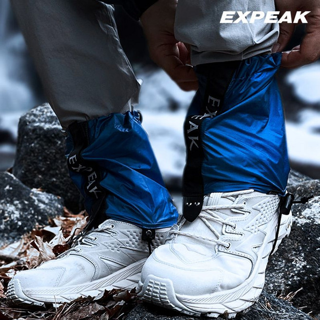 엑스피크 초경량 숏스패츠 동계산행 겨울 방수각반 게이터, 블루