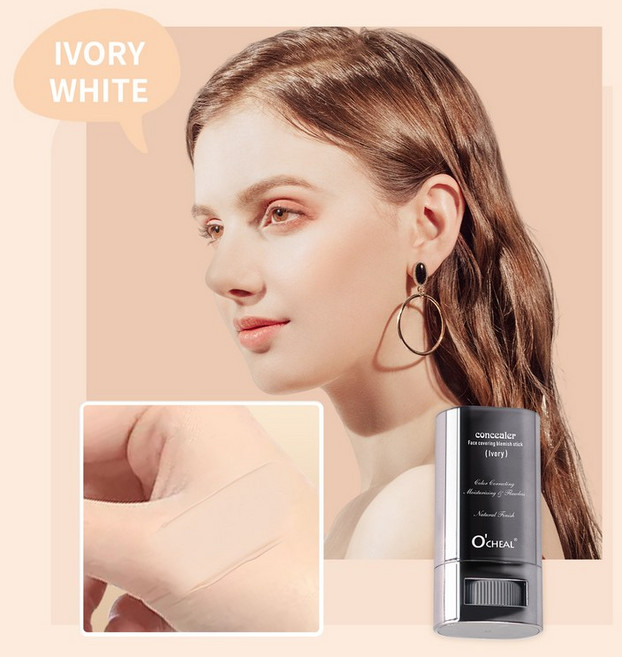 Ocheal 페이스 파운데이션 컨투어 스틱 롱웨어 경량 브라이트 스틱 컨실러 브론저 컨투어링 메이크업 펜, 02 Ivory white, [05] IVORY, 1개