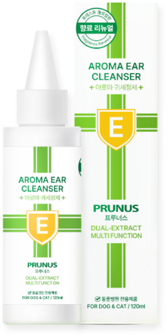 동물병원 전용 강아지 반려견 귀 청결 관리 프루너스 아로마 귀 세정제, 1개, 120ml